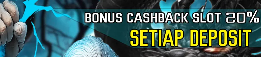  Cashback 20% Slot setiap deposit