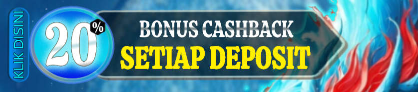 Cashback 20% Slot setiap deposit